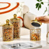 Set Of 3 Transparent Sealed Jar With Golden Lid - Image 6