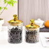 Set Of 3 Transparent Sealed Jar With Golden Lid - Image 4