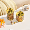 Set Of 3 Transparent Sealed Jar With Golden Lid - Image 3