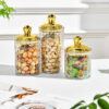 Set Of 3 Transparent Sealed Jar With Golden Lid - Image 8