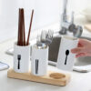 3pcs Drain Chopsticks Holder With Tray