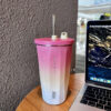 Tyeso Insulated Stainless Steel Coffee Cup With Straw - Image 2