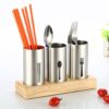 Stainless Steel 3 Portion Cutlery Holder With Tray - Image 4