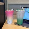 Tyeso Insulated Stainless Steel Coffee Cup With Straw - Image 3