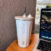 Tyeso Insulated Stainless Steel Coffee Cup With Straw - Image 5