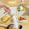 2 In 1 Oil Spray Glass Jug - 450ML - Image 3