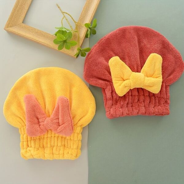 Water Absorbent Shower Cap With Bow - Image 5