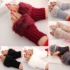 Stylish Faux Rabbit Hair Fur Gloves For Women - Image 9