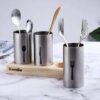 Stainless Steel 3 Portion Cutlery Holder With Tray - Image 8