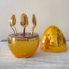 6 pcs Spoon Holder Egg Gold