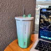 Tyeso Insulated Stainless Steel Coffee Cup With Straw