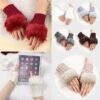 Stylish Faux Rabbit Hair Fur Gloves For Women - Image 2